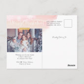 ベビー外は寒いピンクの冬のクリスマス写真 ポストカード (裏面)