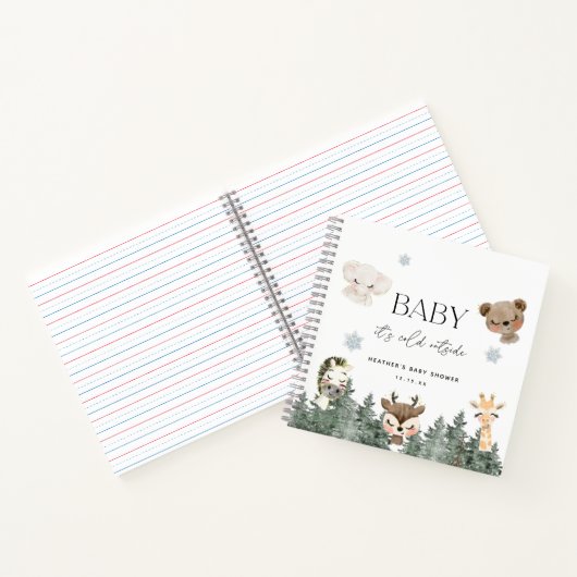 ベビー外は寒いベイビーシャワーのゲストブック ノートブック (内部)