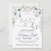 ベビー外は寒いベイビーシャワー招待ウィント 招待状 (正面)