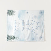 ベビー外は寒いベイビーシャワー背景 タペストリー (正面(横))