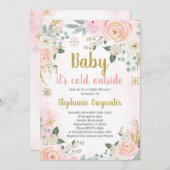 ベビー外は寒いベビーシャワーガール招待状 招待状 (正面/裏面)