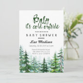 ベビー外は寒いベビーシャワー招待状 招待状 (スタンド正面)