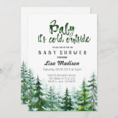 ベビー外は寒いベビーシャワー招待状 招待状 (正面/裏面)