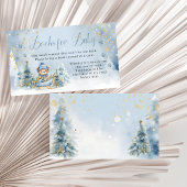 ベビー外は寒い冬のクマの本ベビー エンクロージャーカード