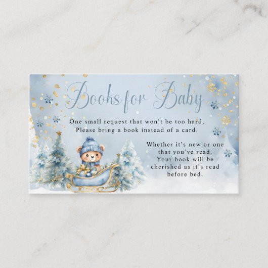 ベビー外は寒い冬のクマの本ベビー エンクロージャーカード (正面)