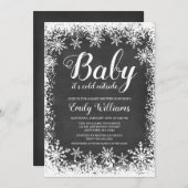 ベビー外は寒い冬のベビーシャワー 招待状 (正面/裏面)