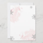 ベビー外は寒い冬の木の少女 招待状 (裏面)