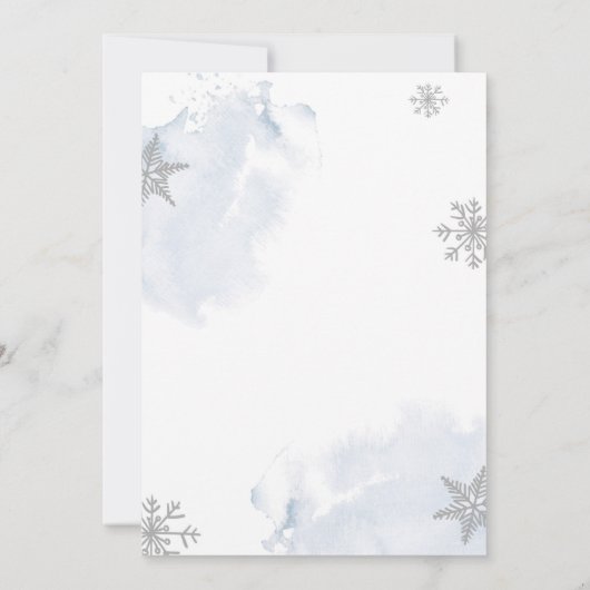 ベビー外は寒い冬の木の少年のベビーシャワー 招待状 (裏面)