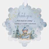 ベビー外は寒い冬熊ありがとうギフト オーナメントカード (正面)