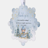 ベビー外は寒い冬熊ありがとうギフト オーナメントカード (左)