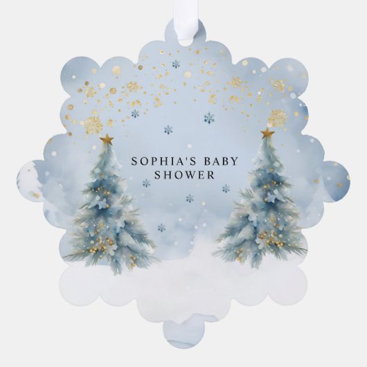 ベビー外は寒い冬熊ありがとうギフト オーナメントカード (裏面)