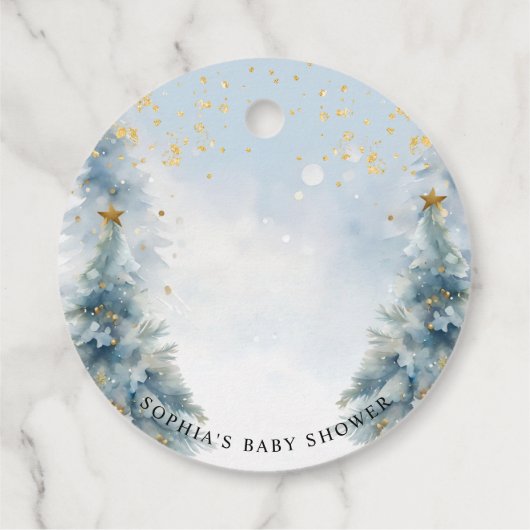 ベビー外は寒い冬熊ありがとうギフト フェイバータグ (裏面)