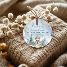 ベビー外は寒い冬熊ありがとうギフト フェイバータグ