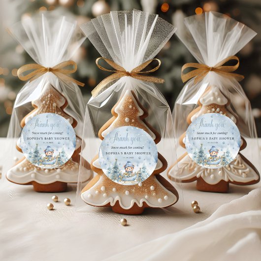 ベビー外は寒い冬熊ありがとう ラウンドシール