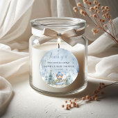 ベビー外は寒い冬熊ありがとう ラウンドシール