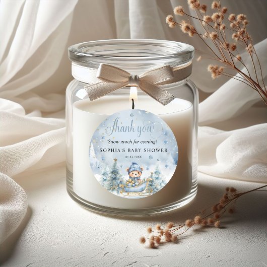 ベビー外は寒い冬熊ありがとう ラウンドシール