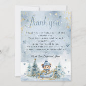 ベビー外は寒い冬熊│青金ゴールド サンキューカード (正面)