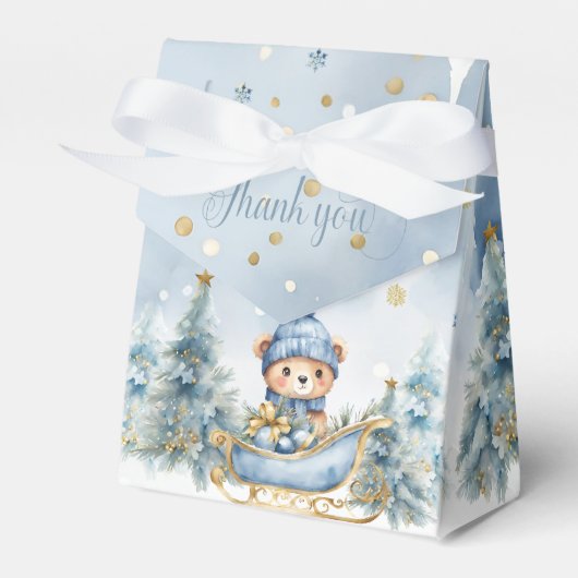 ベビー外は寒い冬熊│青金ゴールド フェイバーボックス (正面サイド)