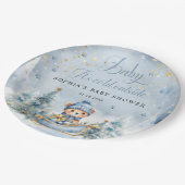 ベビー外は寒い冬熊│青金ゴールド ペーパープレート (アングル)