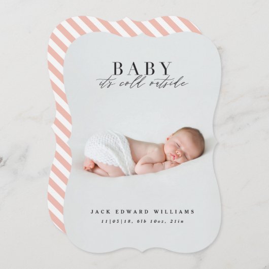 ベビー外は寒い初めてのクリスマス シーズンカード (正面/裏面)