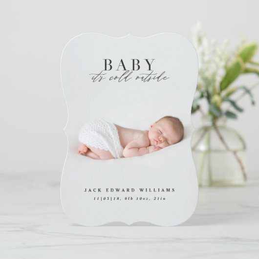 ベビー外は寒い初めてのクリスマス シーズンカード (スタンド正面)