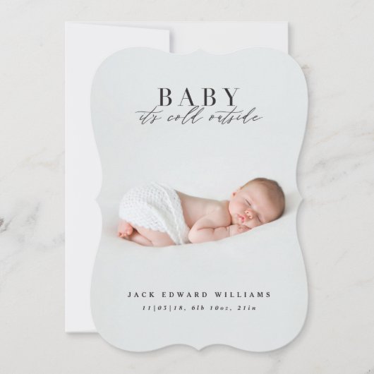 ベビー外は寒い初めてのクリスマス シーズンカード (正面)