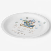 ベビー外は寒い可愛いクマの赤ちゃんシャワー ペーパープレート (アングル)