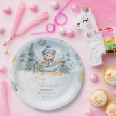 ベビー外は寒い可愛いクマの赤ちゃんシャワー ペーパープレート (パーティー)