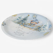 ベビー外は寒い可愛いクマの赤ちゃんシャワー ペーパープレート (アングル)