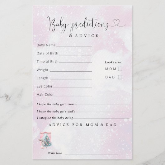 ベビー外は寒い女の子の冬の赤ちゃんシャワー (正面)