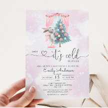 ベビー外は寒い女の子の冬の赤ちゃんシャワー