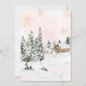 ベビー外は寒い女の子の冬の赤ちゃんシャワー 招待状 (裏面)