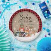 ベビー外は寒い森林地帯のベビーシャワー ペーパープレート (パーティー)