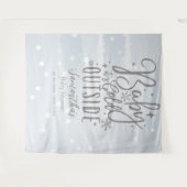 ベビー外は寒い男の子のシャワー背景 タペストリー (正面(横))