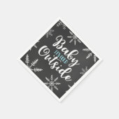 ベビー外は寒い男の子の冬の赤ちゃんシャワー雪 スタンダードカクテルナプキン (角)