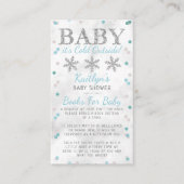 ベビー外は寒い男の子の冬の赤ちゃんシャワー エンクロージャーカード (正面)