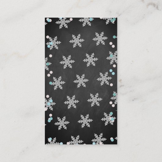 ベビー外は寒い男の子の冬の赤ちゃんシャワー エンクロージャーカード (裏面)