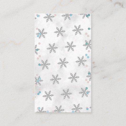 ベビー外は寒い男の子の冬の赤ちゃんシャワー エンクロージャーカード (裏面)