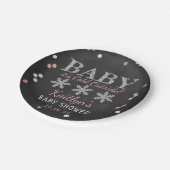 ベビー外は寒い男の子の冬の赤ちゃんシャワー ペーパープレート (アングル)