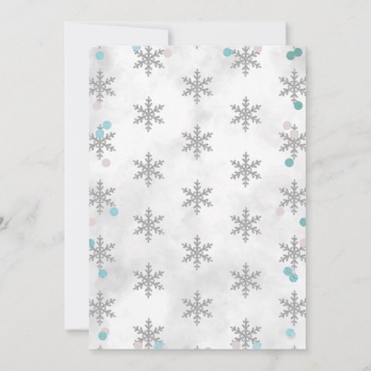 ベビー外は寒い男の子の冬の赤ちゃんシャワー 招待状 (裏面)