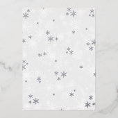 ベビー外は寒い男の子の冬の赤ちゃんシャワー 箔招待状 (裏面)