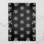 ベビー外は寒い男の子の冬の赤ちゃんシャワー 箔招待状 (裏面)