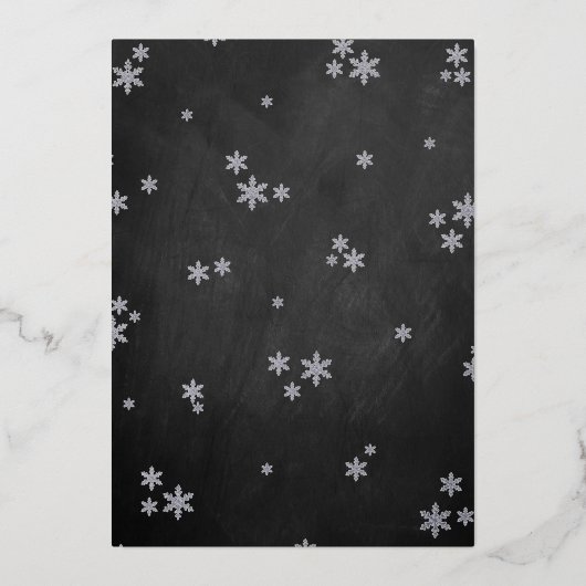 ベビー外は寒い男の子の冬の赤ちゃんシャワー 箔招待状 (裏面)