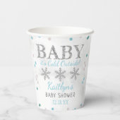 ベビー外は寒い男の子の冬の赤ちゃんシャワー 紙コップ (裏面)