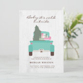 ベビー外は寒い郊外のベビーシャワー 招待状 (スタンド正面)