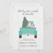 ベビー外は寒い郊外のベビーシャワー 招待状 (正面/裏面)