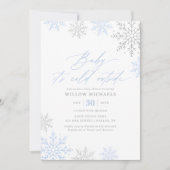 ベビー外は寒い雪片の男の子ベイビーシャワー 招待状 (正面)