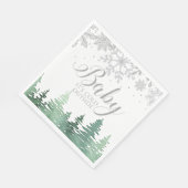 ベビー外は寒い雪片や木 スタンダードランチョンナプキン (角)