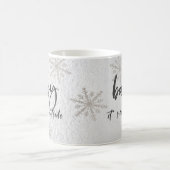 ベビー外は寒い雪片 コーヒーマグカップ (中央)