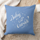 'ベビー外は寒い'青い休日モダン クッション (ブランケット)